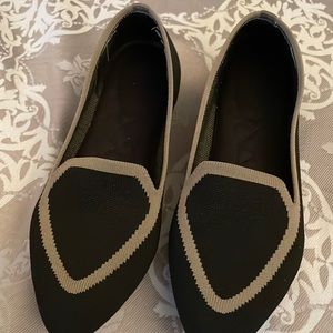 Comfy and pretty slippers! Worn a few times-  indoors only.